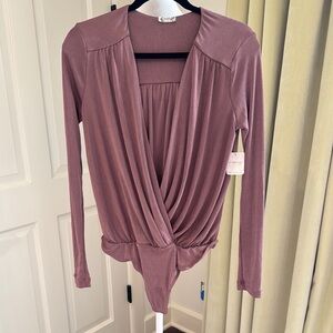 NWT - Intimately Free People - Long Sleeve Bodysuit - Mauve Woods - Size: Medium
